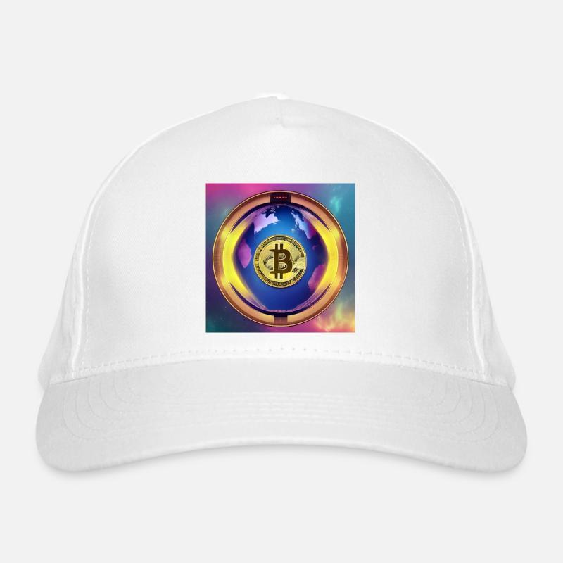 Bitcoin with Planet Earth - Square variant Organic Baseball Cap