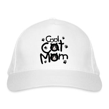 Maman chat cool - Casquette classique bio - blanc - Devant
