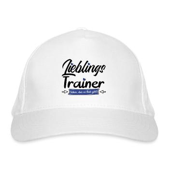 Dankeschön Danke sagen an Trainer Fussballtrainer - Bio-Baseballkappe - Weiß - Vorne