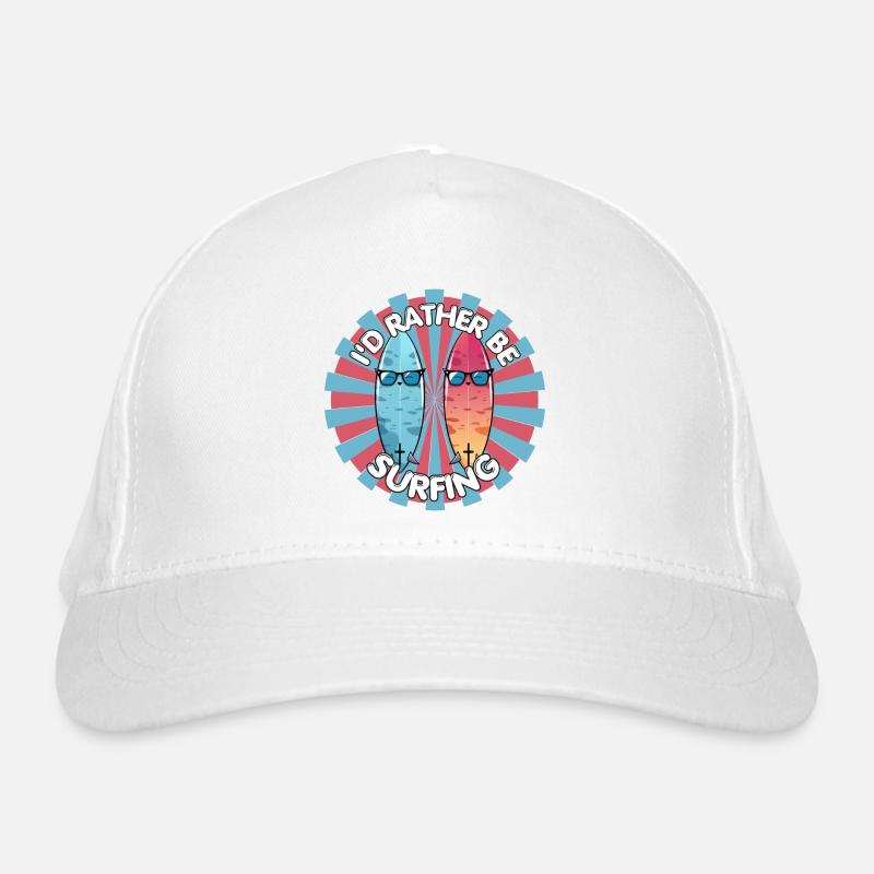 I'd rather surf now water beach vacation Organic Baseball Cap