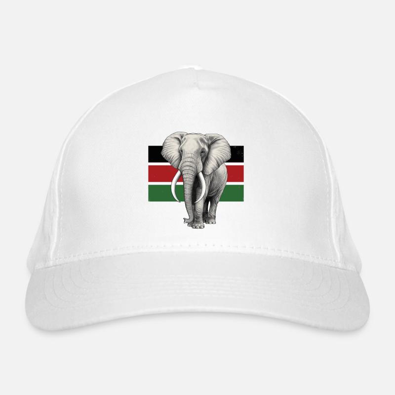 Drapeau éléphant du Kenya Casquette classique bio