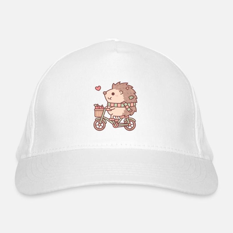 Cute Hedgehog Riding On Bicycle Organic Baseball Cap