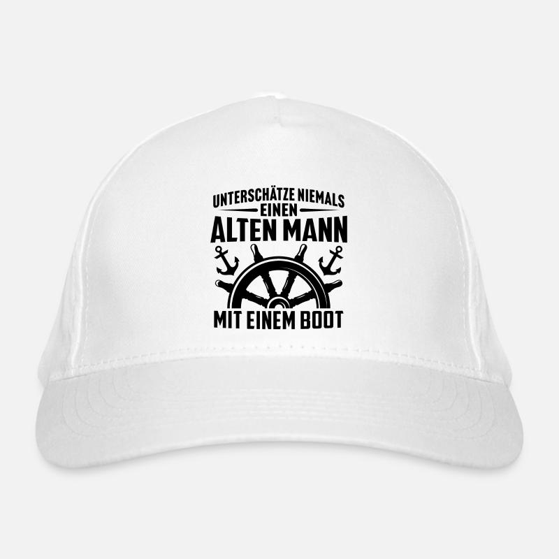 alten mann mit einem boot bootfahren Bio-Baseballkappe