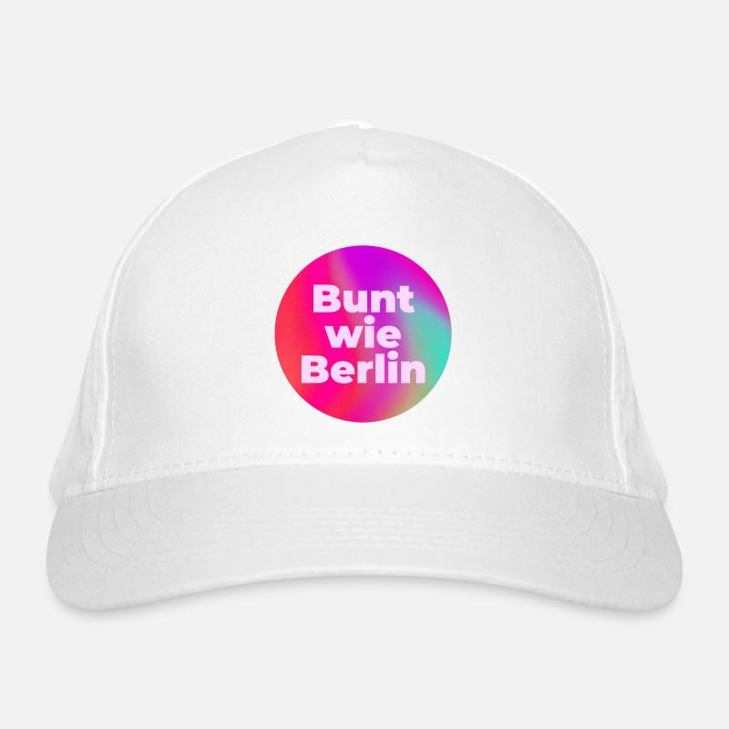 Bunt wie Berlin - Bio-Baseballkappe - Weiß