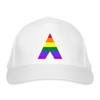 LGBT Ally Regenbogen Dreieck - Bio-Baseballkappe - Weiß - Vorne