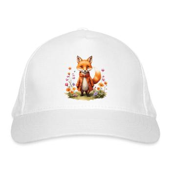 Fox Cute Cute Woodland Animal Cute Animal Watercolor - Organic Baseball Cap - white - Front