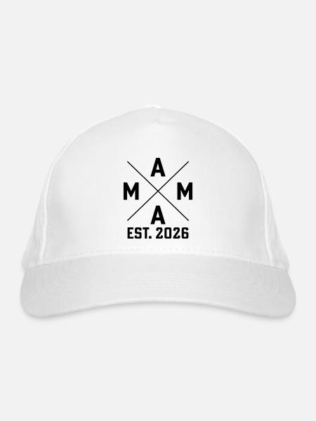 Mama est. 2026 - Bio-Baseballkappe - Weiß