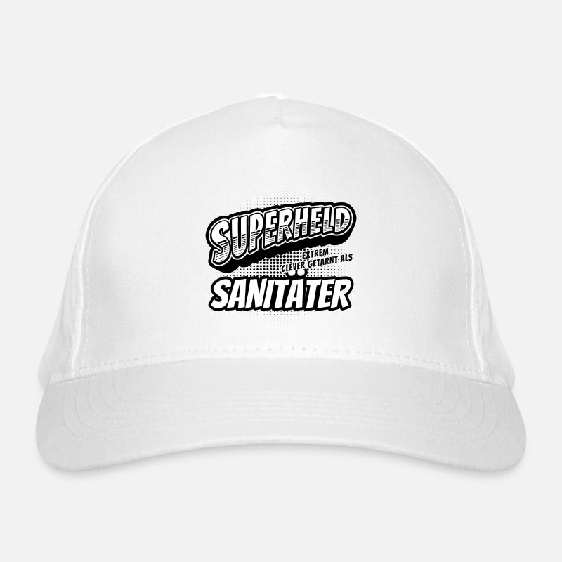 Superheld, clever getarnt als Sanitäter Bio-Baseballkappe