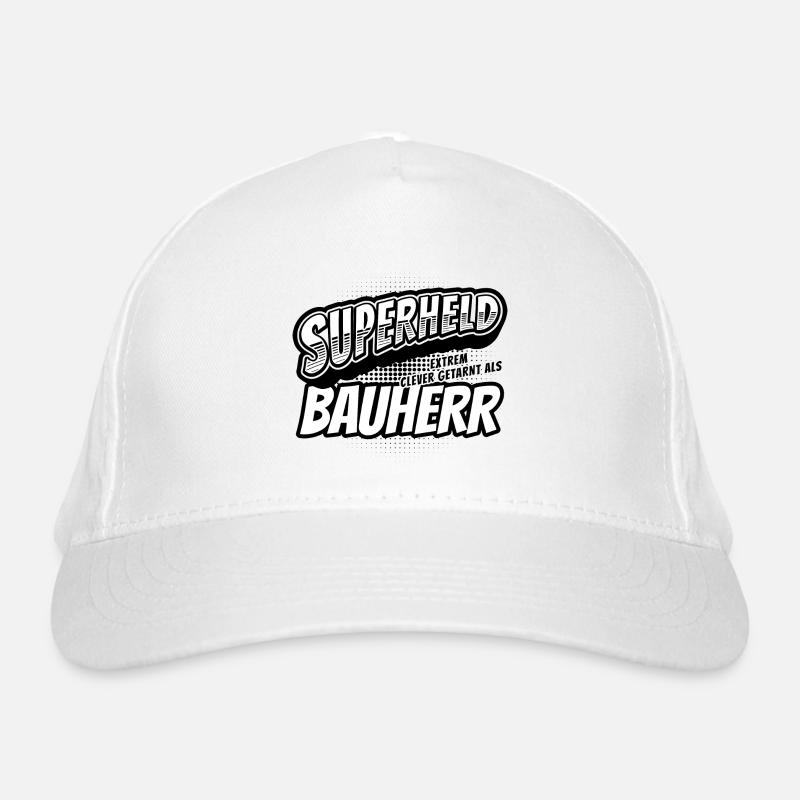 Superheld, clever getarnt als Bauherr Bio-Baseballkappe