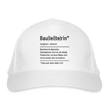 Bauleiterin - Baustelle - Bauleitung - Damen - Bio-Baseballkappe - Weiß - Vorne