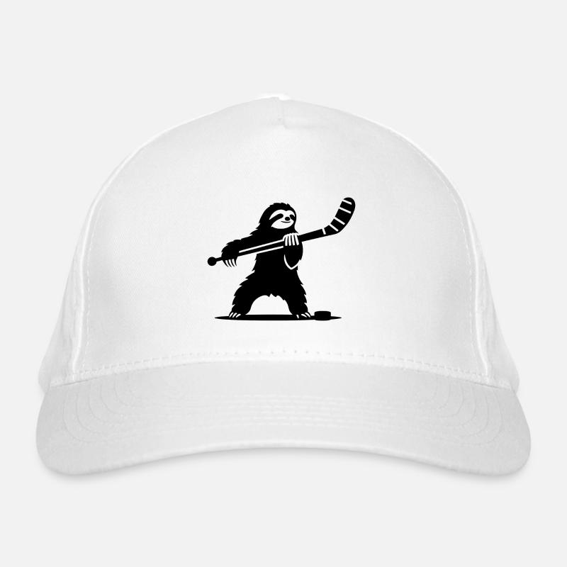 Faultier Eishockey Silhouette Bio-Baseballkappe