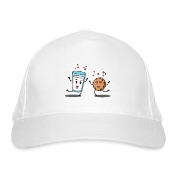 Cookie et verre de lait - Casquette classique bio - blanc - Devant