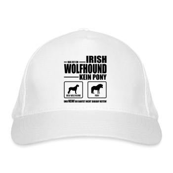 IRISH WOLFHOUND kein Pony Hundespruch WILSIGNS - Bio-Baseballkappe - Weiß - Vorne