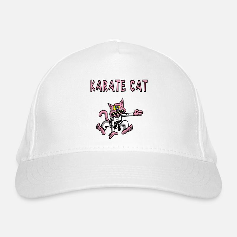 Pink cat and karate Organic Baseball Cap