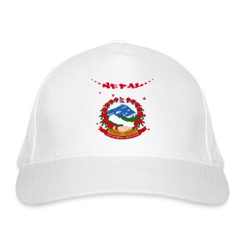 Nepal - Bio-Baseballkappe - Weiß - Vorne