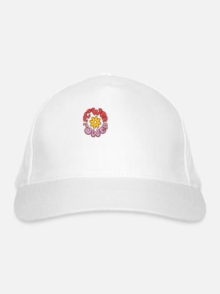 Flower Power - Bio-Baseballkappe - Weiß