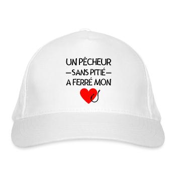pêche, pêcheur, femme de pêcheur - Casquette classique bio - blanc - Devant