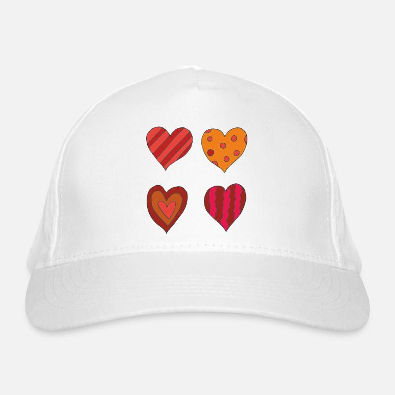 Herzen variation 4er Bio-Baseballkappe