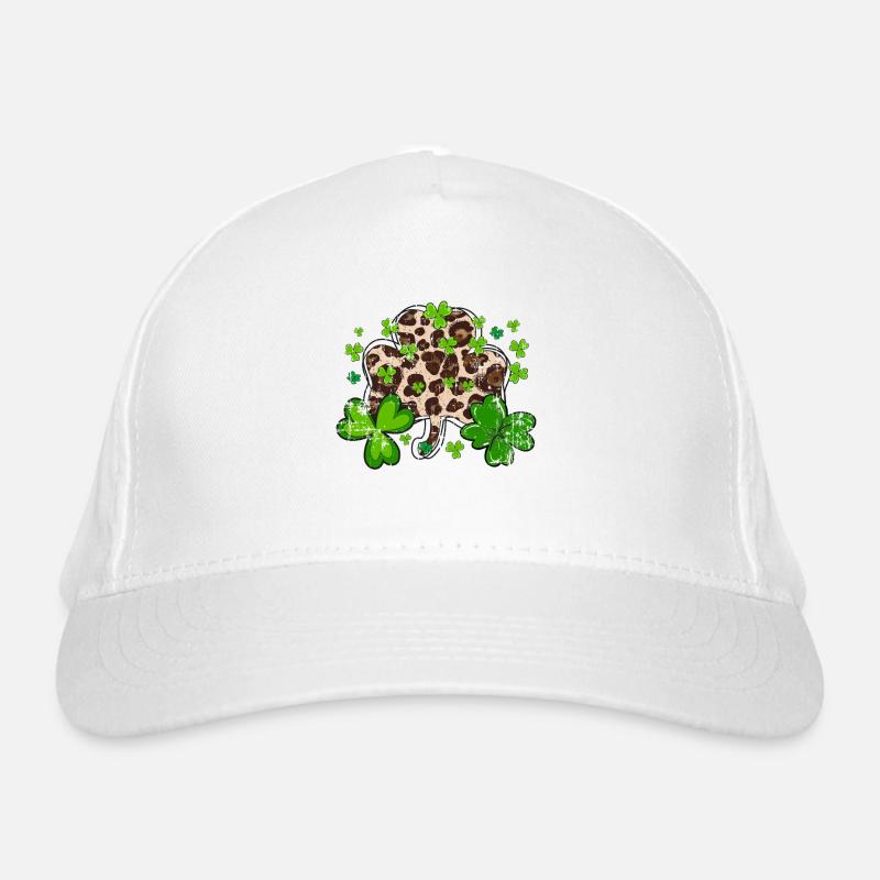 St Patrick’s day, Shamrock, Clover Distressed Organic Baseball Cap