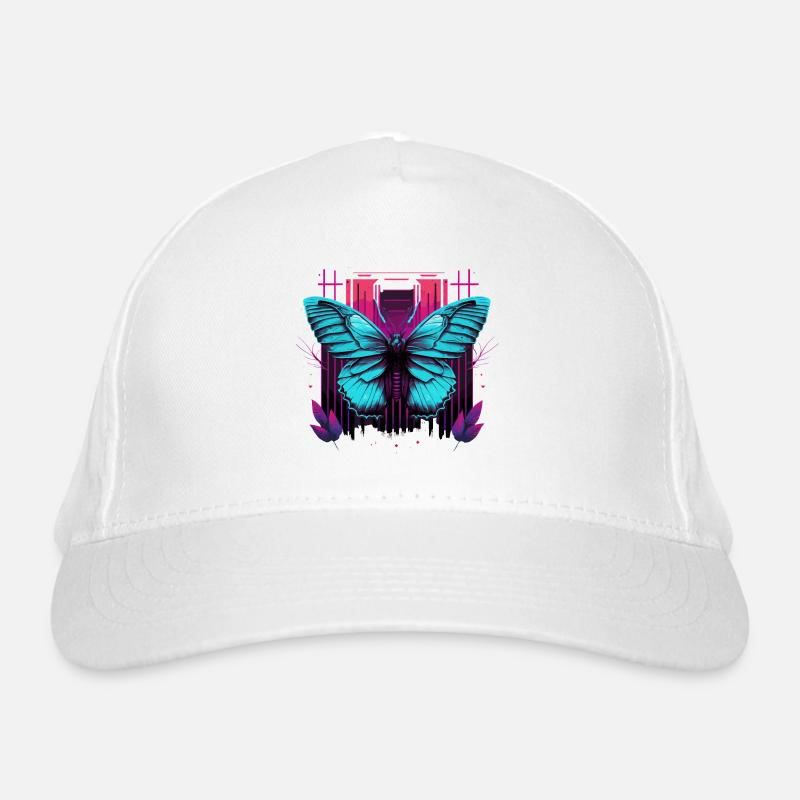 Hübscher Synthwave-Schmetterling Bio-Baseballkappe