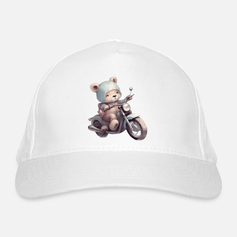 Teddy Bear Motorcycle Organic Baseball Cap