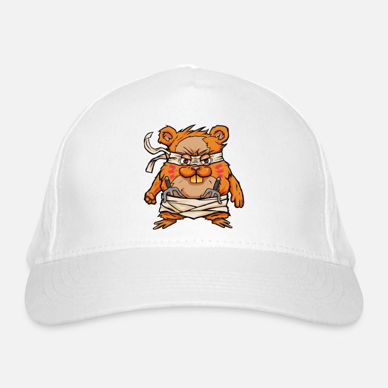 Kawaii Samurai Hamster mit Hamjitsu Schwert Bio-Baseballkappe