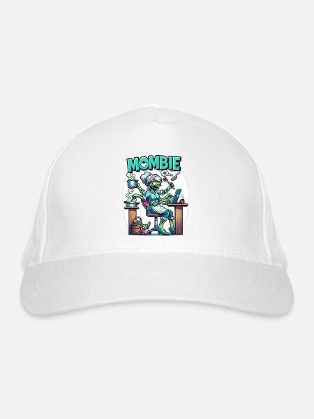 mombie – Multitasking-Mama - Bio-Baseballkappe - Weiß