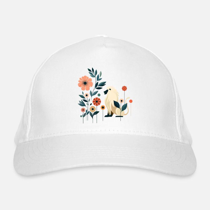 Floraler Löwe Bio-Baseballkappe