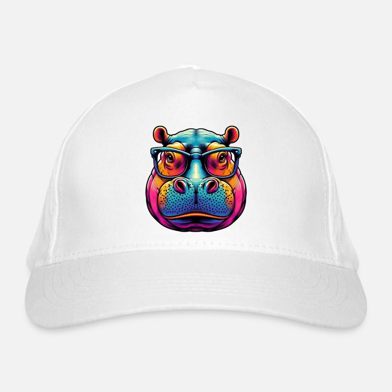 Hippopotame à lunettes Casquette classique bio