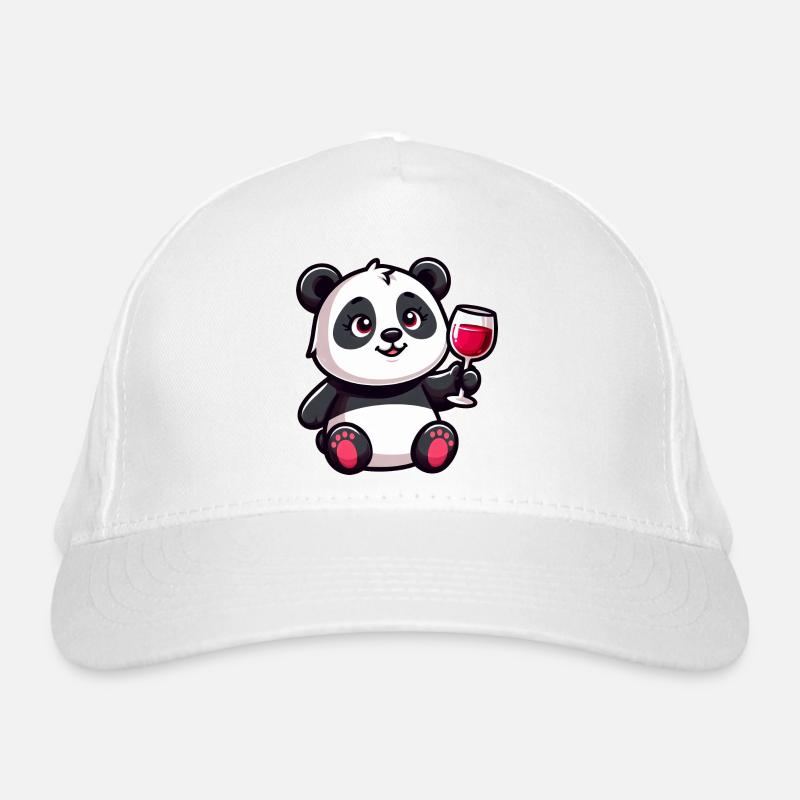 Mignon Panda Vin Rouge Dessin Animé Casquette classique bio