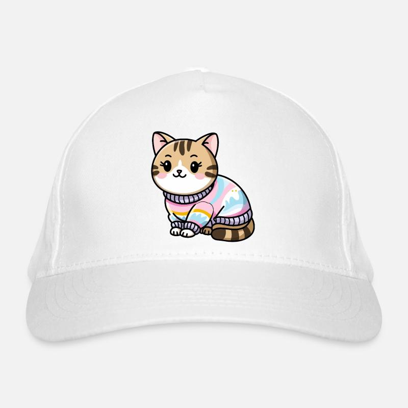 Kuscheliger Pullover Katze Bio-Baseballkappe