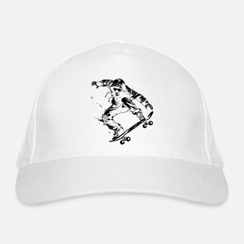 Skateboarder de dessin animé Casquette classique bio