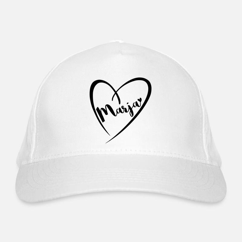 Marja nom prénom dans le cadre du coeur Casquette classique bio