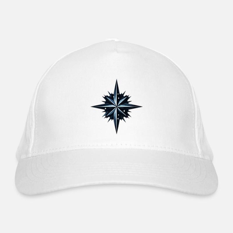Étoile polaire en bleu sarcelle noir et blanc Casquette classique bio