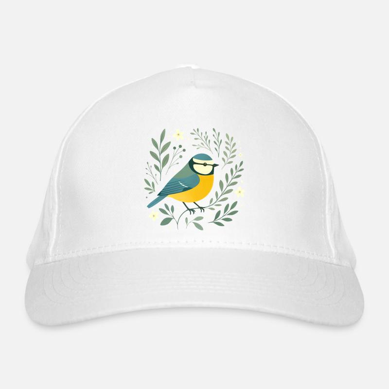 Blue and flowers Organic Baseball Cap