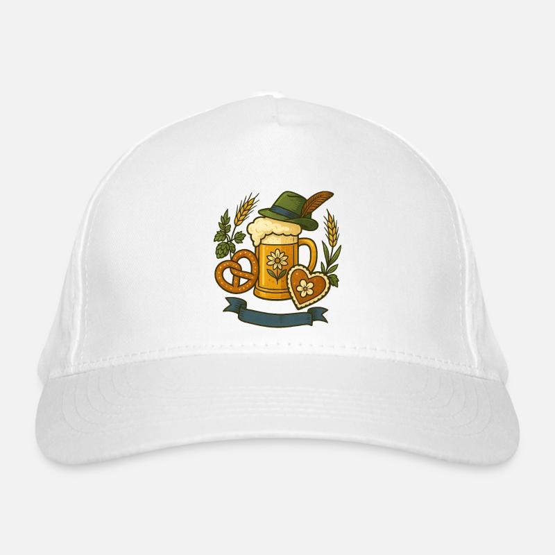 Bier Krug & Lebkuchen Design Bio-Baseballkappe