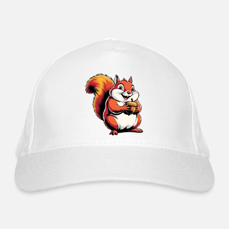 Witziger Eichhörnchen CartoonMit Eichel Bio-Baseballkappe