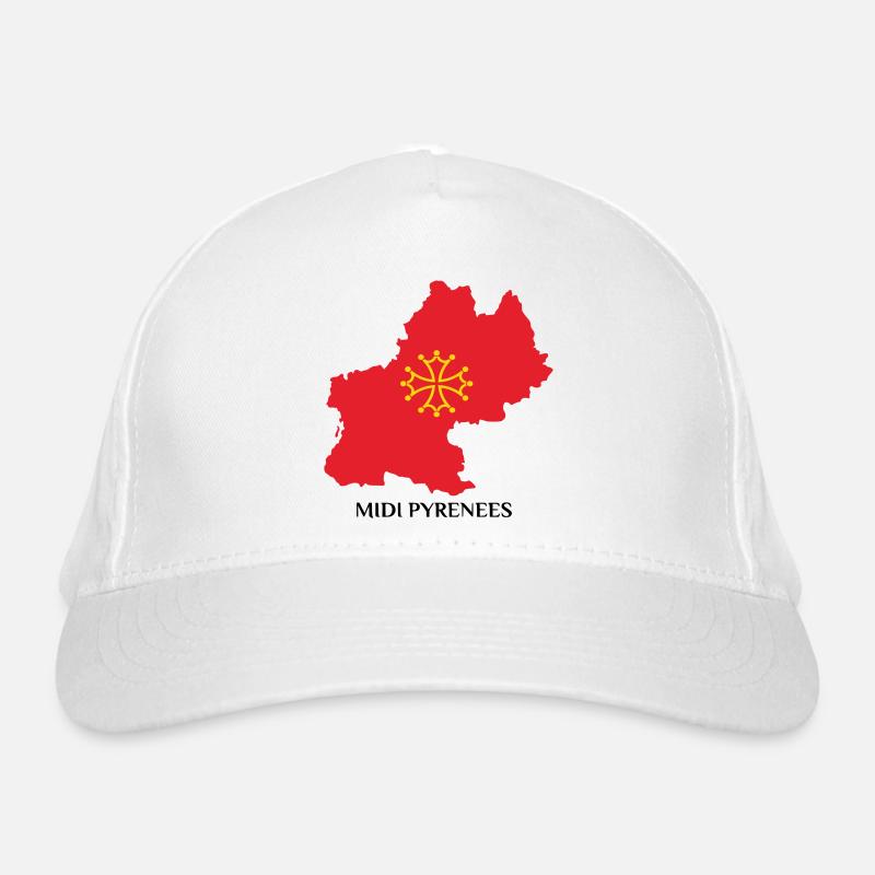 Map of the Midi-Pyrénées Organic Baseball Cap