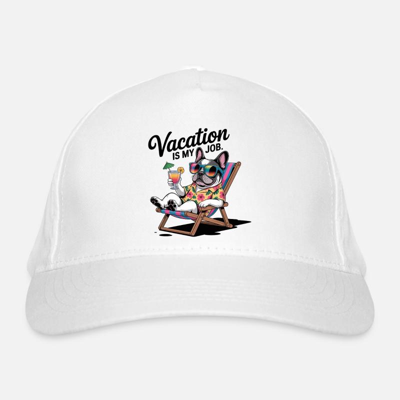 Bouledogue de vacances - Casquette classique bio - blanc