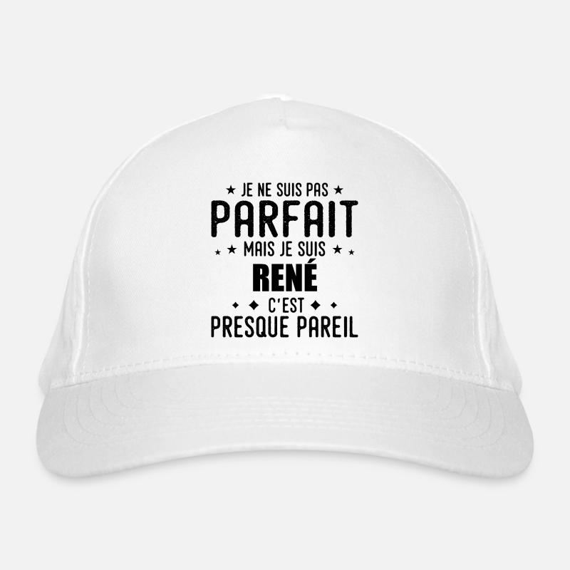 René: authentisch, unvollkommen, oberflächlich, perfekt Bio-Baseballkappe