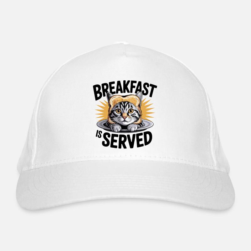 Petit-déjeuner chat humour Casquette classique bio