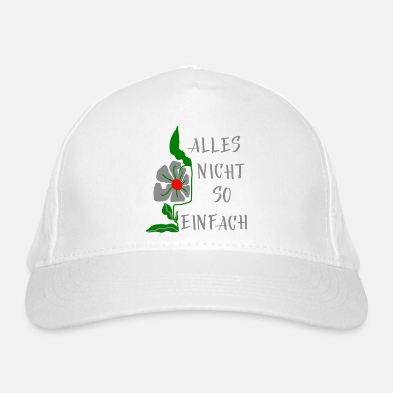 Floral pattern with saying everything is not so easy Organic Baseball Cap