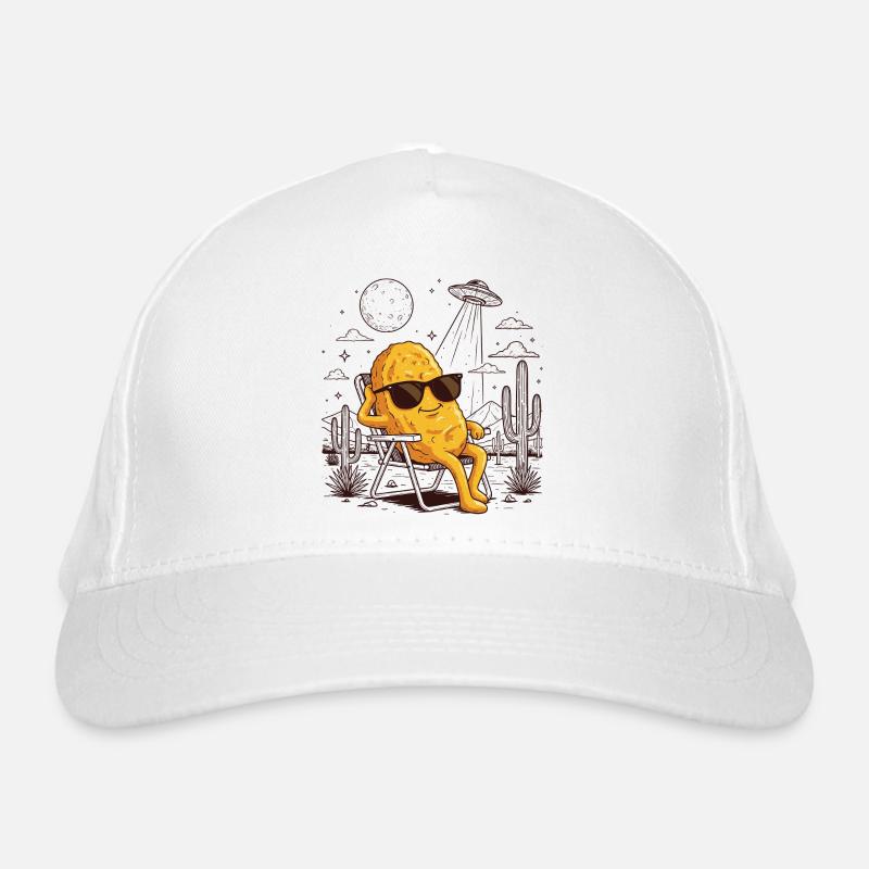 Humor Meme Desert UFO Chicken Nugget Organic Baseball Cap