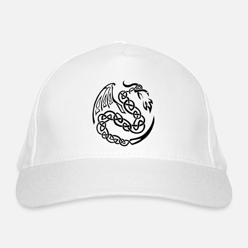 Schwarzer keltischer Drache Bio-Baseballkappe