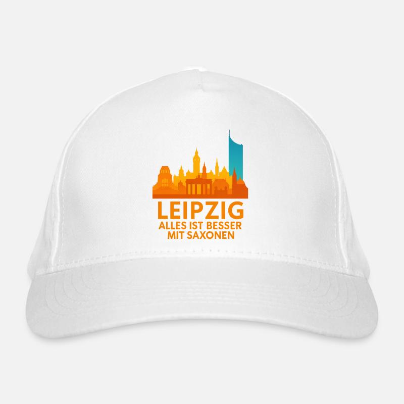 Leipzig Skyline Saxonen Spruch Bio-Baseballkappe