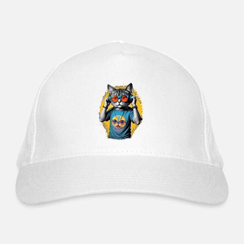 Neon Cat DJ Vibe Tee Casquette classique bio
