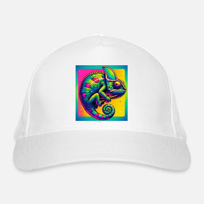 Chamäleon - Bio-Baseballkappe - Weiß