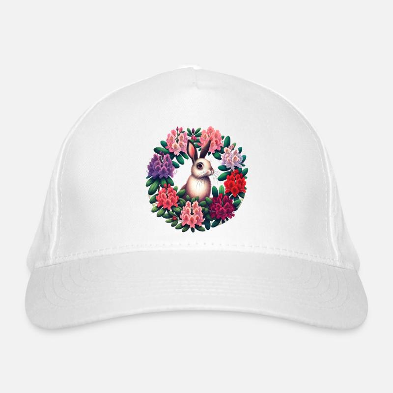 Circular Floral Rabbit Organic Baseball Cap