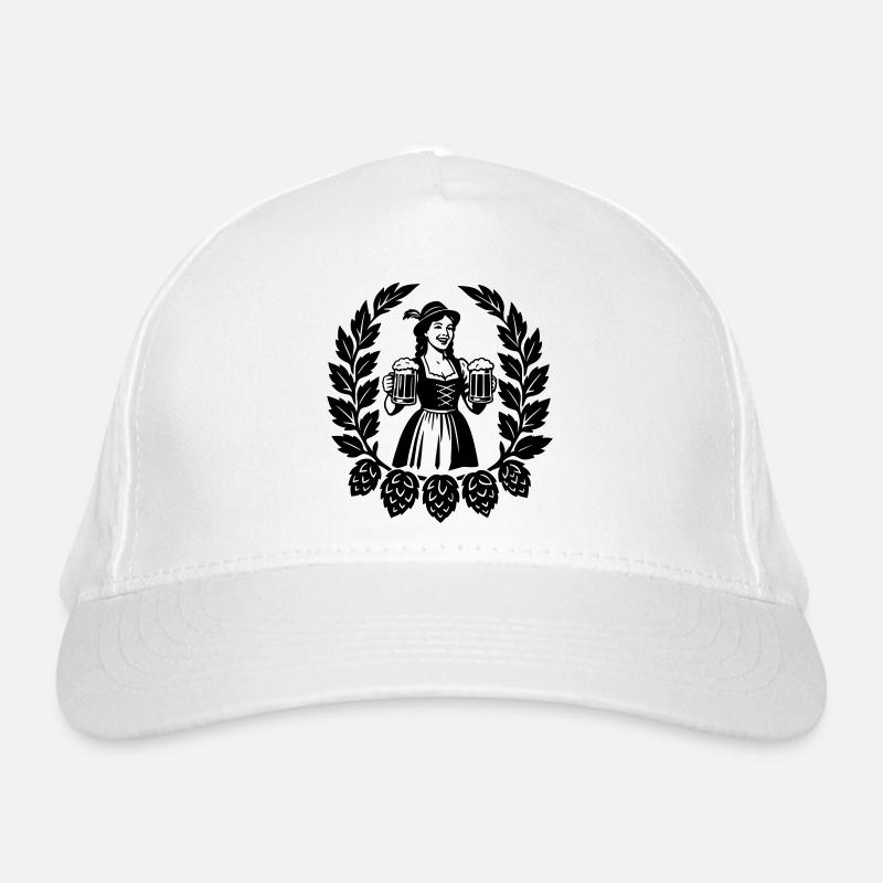 Bier Mädchen - Organic Baseball Cap - white