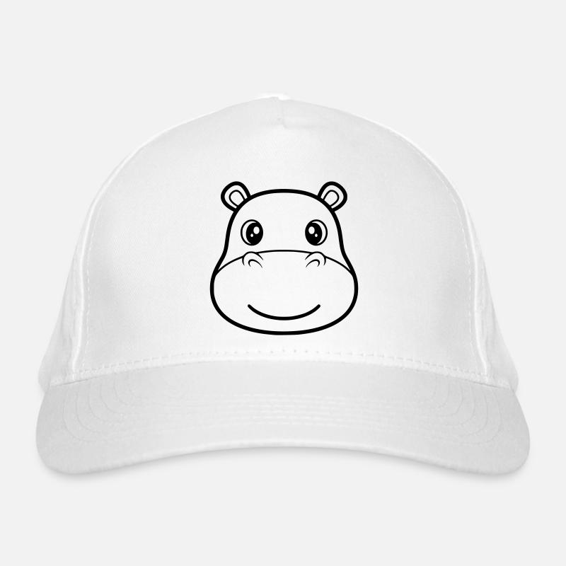 Nilpferd Gesicht Kopf Maske Outline Bio-Baseballkappe